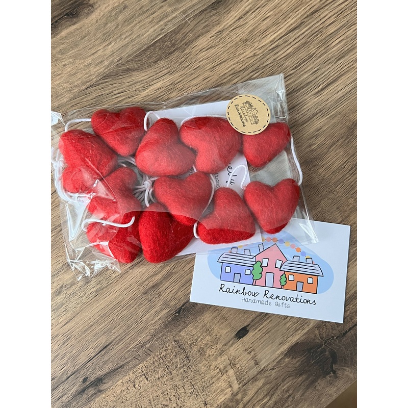 Felted Heart Garland