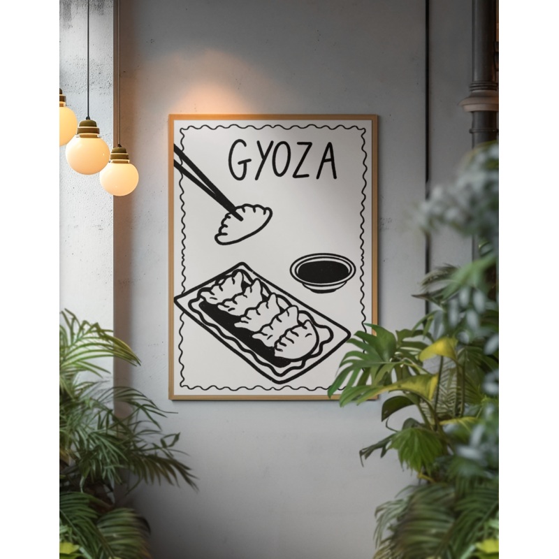 Gyoza Print|A5 black and white|A4 black and white|A4 pink|A5 pink|A3 pink