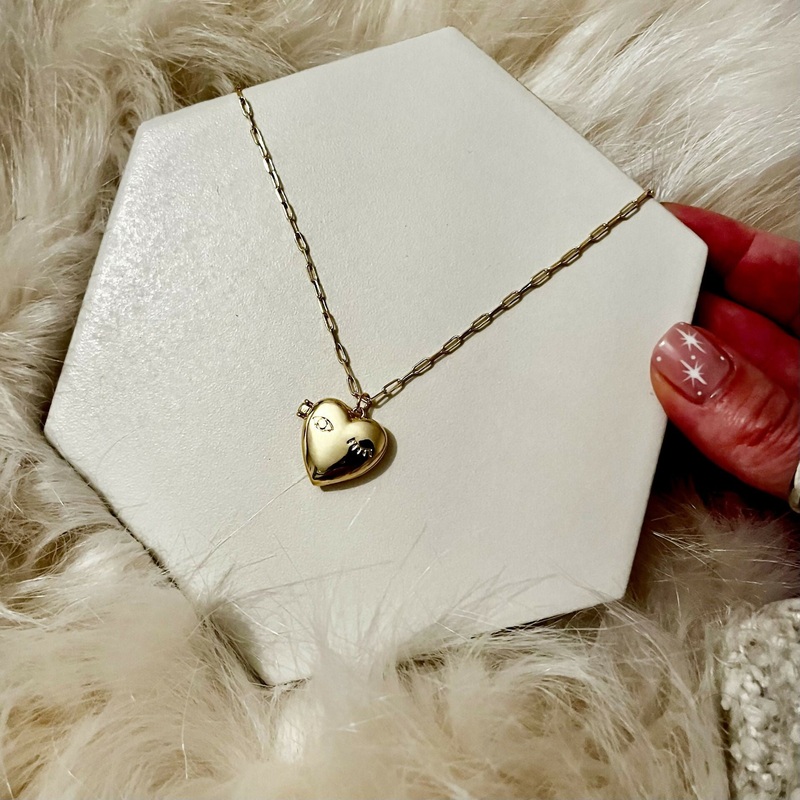 Heart Face Locket Necklace