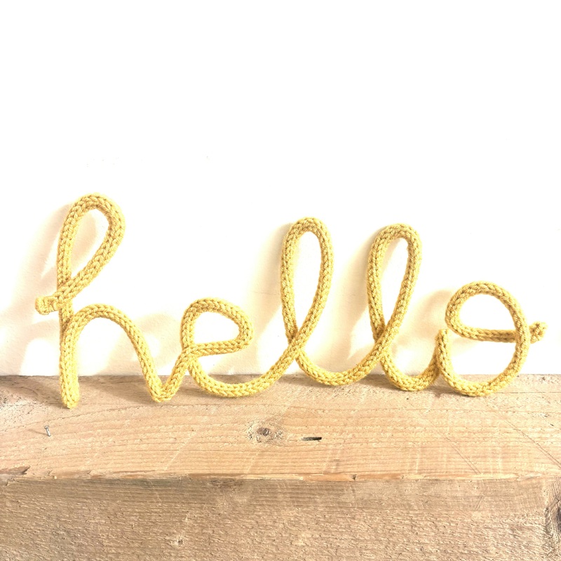Hello Wire Word Decoration|Blush pink|Mustard|Neon pink