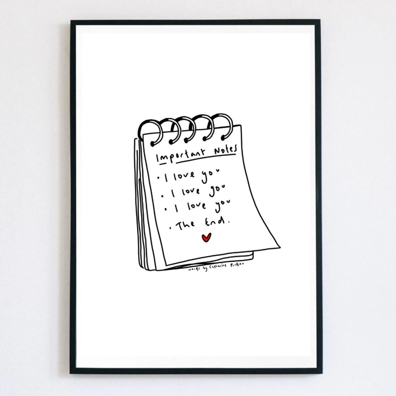 Important Notes Poem Print|A4 Unframed|A5|A6 Mini Frame