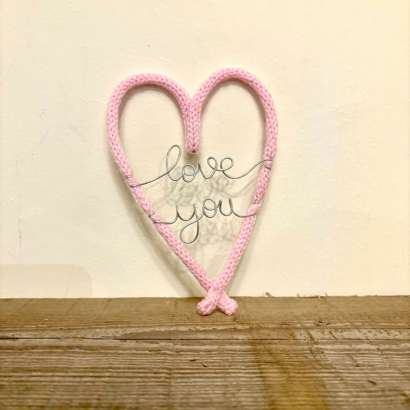 Love You Heart Shaped Wire Decoration