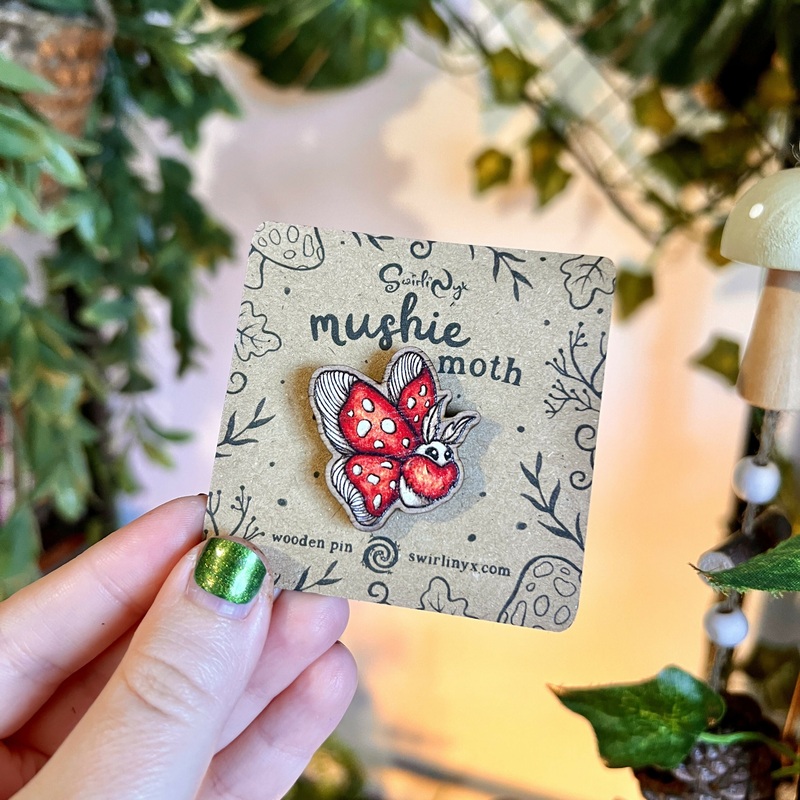Mushie Moth Wooden Pin