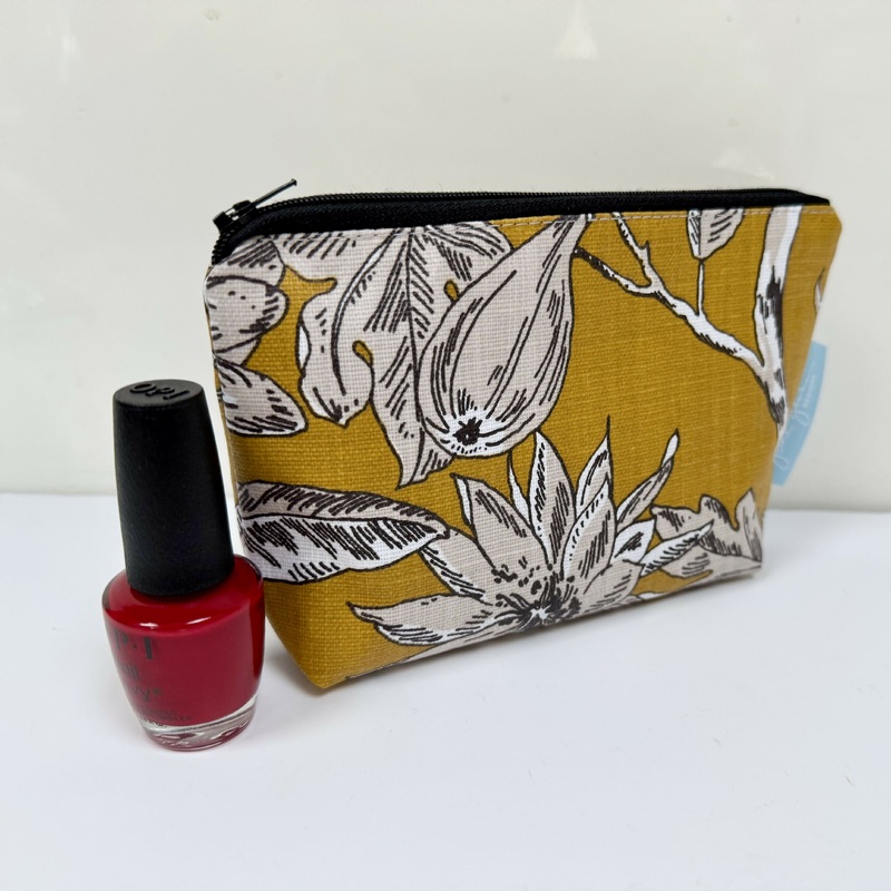 Small Make Up Bag – Mustard Floral