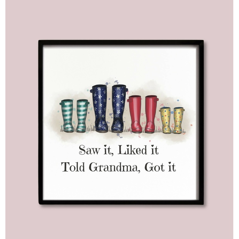 Welly Print Mothers Day|Grandma and two children|Grandma with three children|Mum with three children|Mum with one child|Mum with two girls|Mum with two children