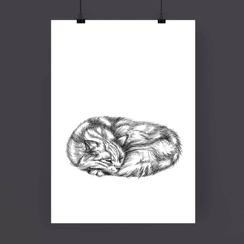 A4 Animal Illustration Print|Bear|Standing Otter|Ducky|Axolotl|Otter (on all fours)|Sleepy Kitty|Squirrel|Foxy