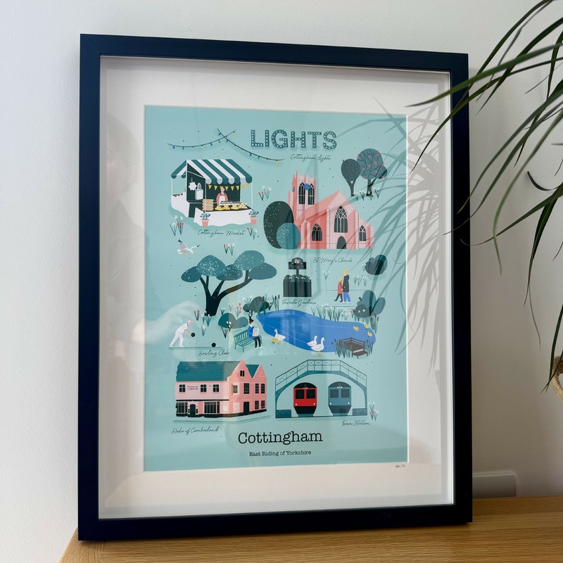 Black Framed A3 Cottingham Light Art Print