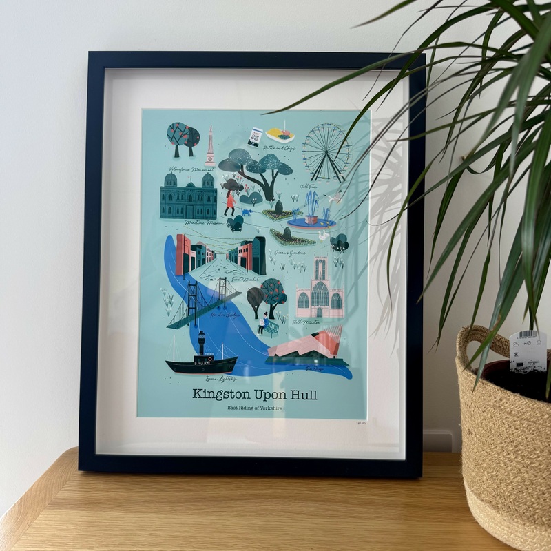 Black Framed A3 Hull Light Art Print