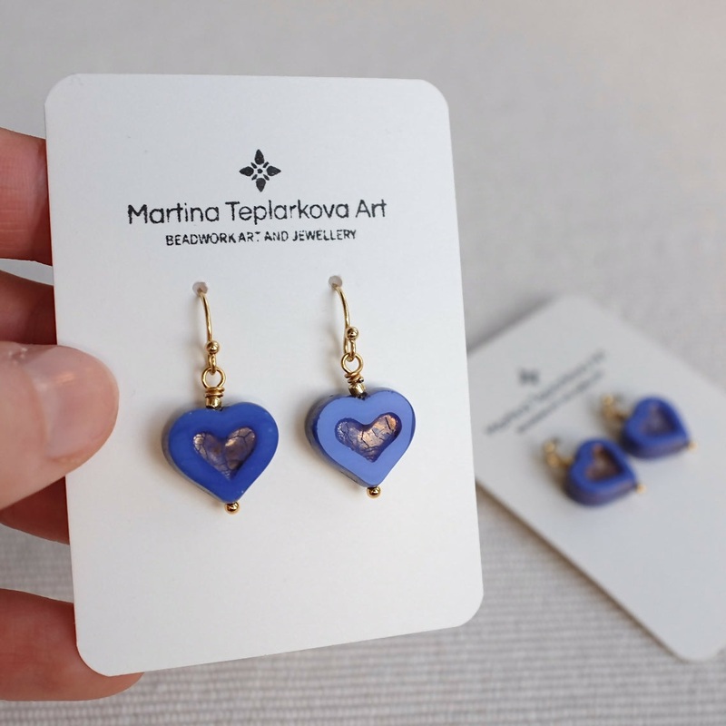 Blue Heart Earrings