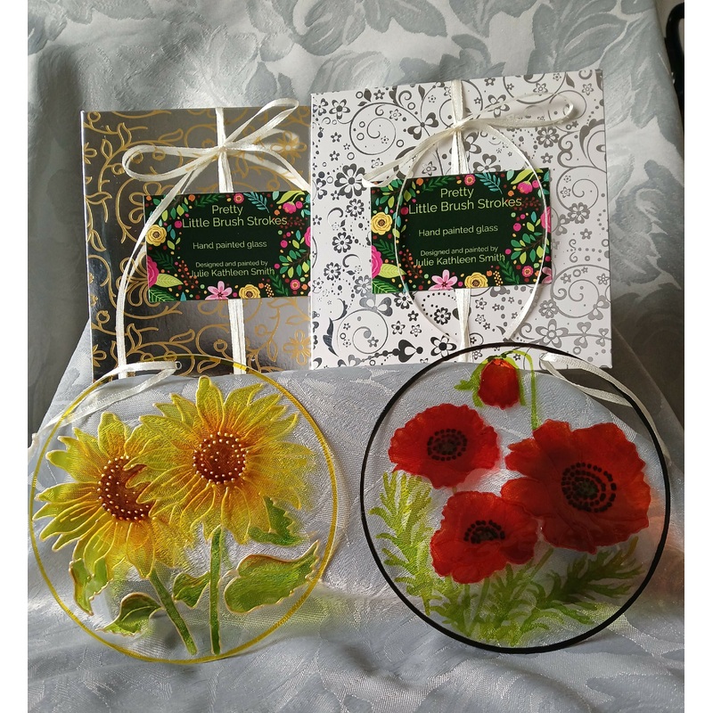 Hand Painted Glass Suncatcher – Flowers