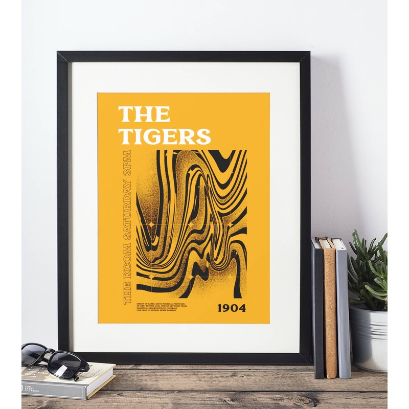Hull City Art Print PSYCHEDELIC Design in Amber
