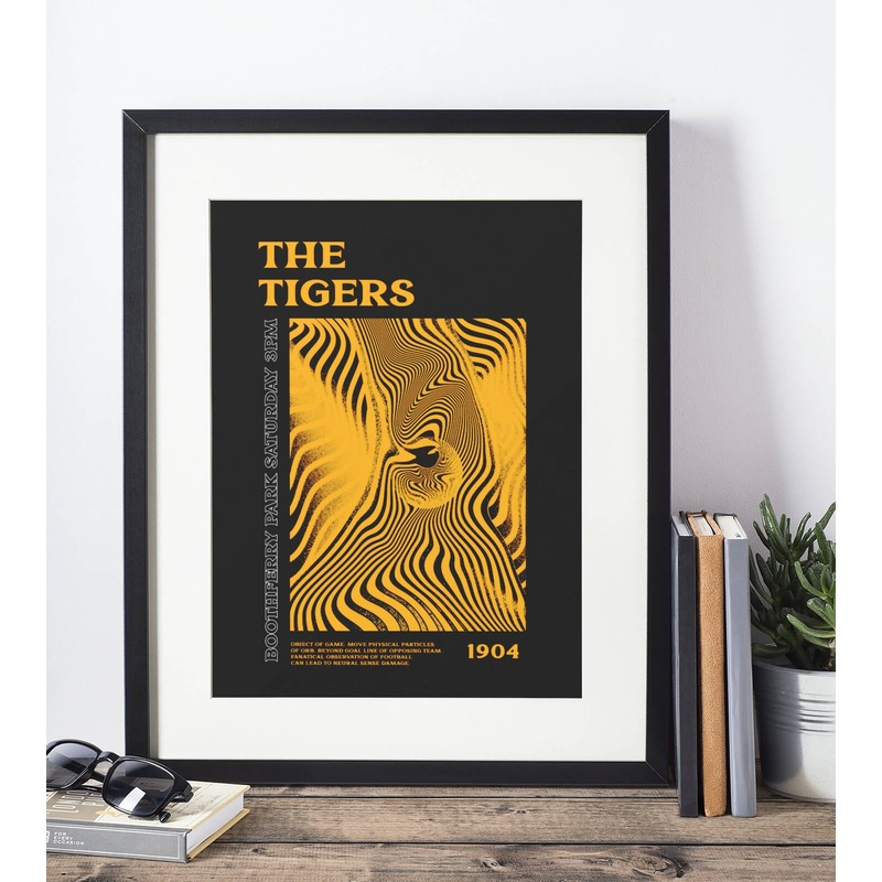 Hull City Art Print PSYCHEDELIC Design in Black