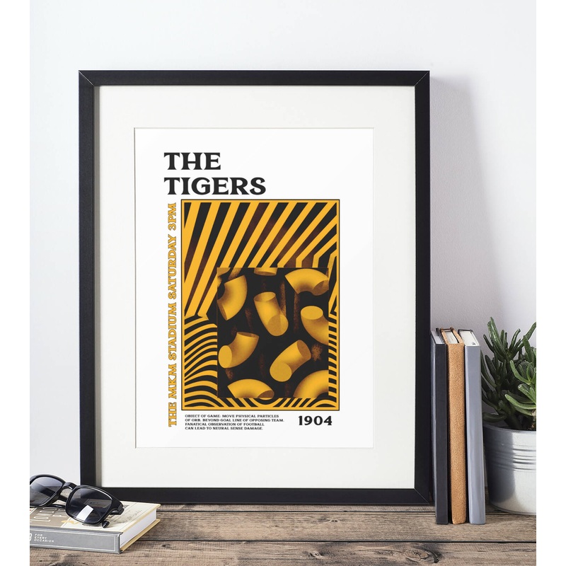 Hull City Art Print PSYCHEDELIC Design in White