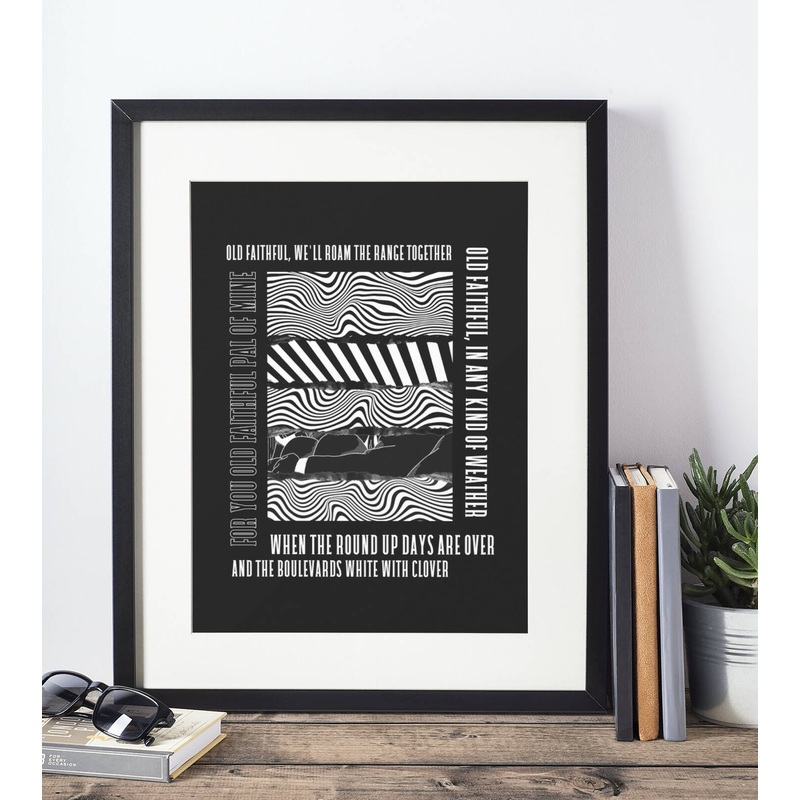 Hull FC Art Print OLD FAITHFUL LYRICS Design in Black