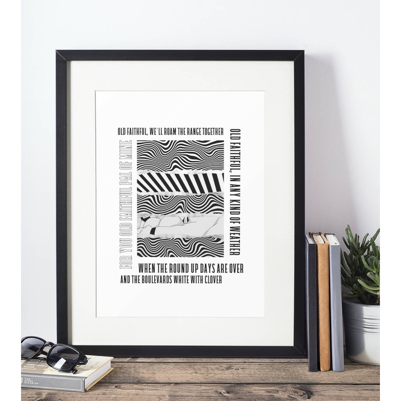 Hull FC Art Print OLD FAITHFUL LYRICS Design in White