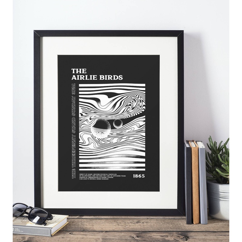 Hull FC Art Print PSYCHEDELIC Design in Black