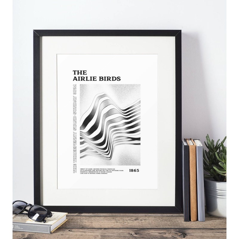 Hull FC Art Print PSYCHEDELIC Design in White