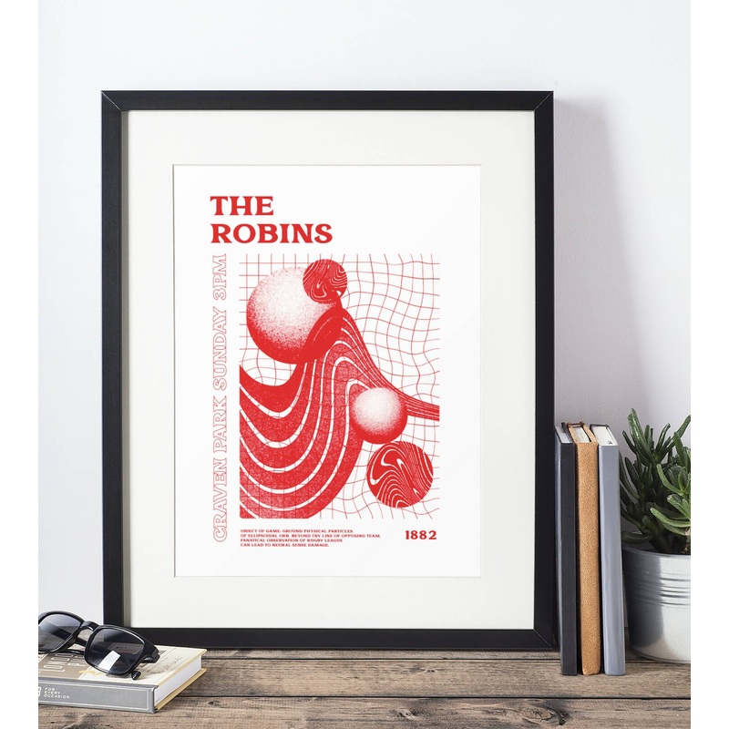 Hull KR Art Print PSYCHEDELIC Design in White