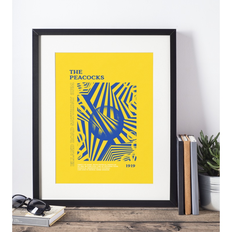 Leeds Utd Art Print PSYCHEDELIC Design in Yellow