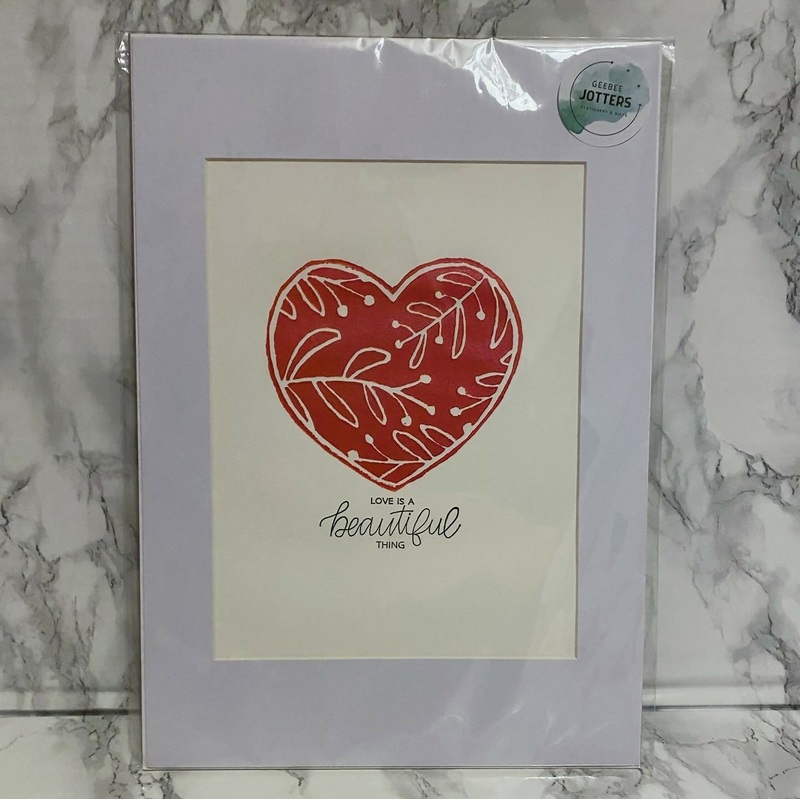 Lino Print – Love Is A Beautiful Thing