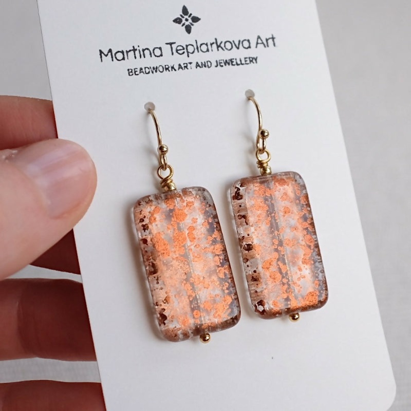 Rectangle Statement Glass Earrings