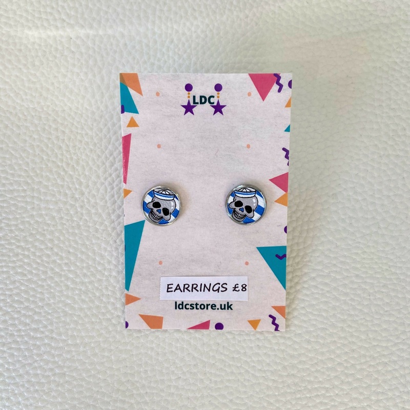 Sailor Skull Faux Leather Studs