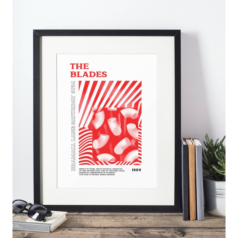 Sheffield Utd Art Print PSYCHEDELIC Design in White