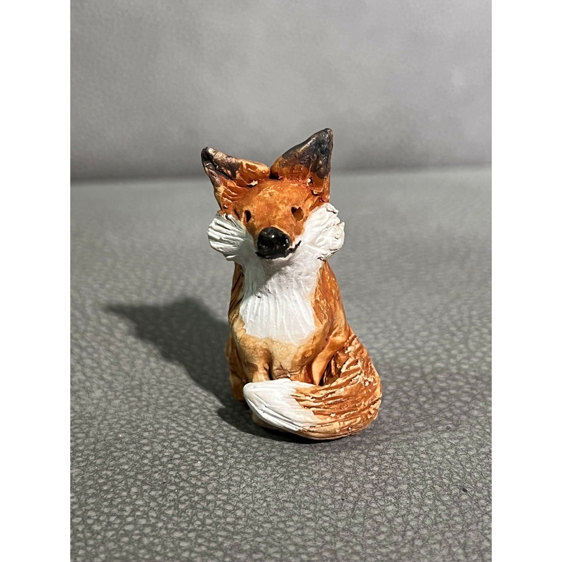 Small Ceramic Fox Sculpture|Fox|Sitting fox