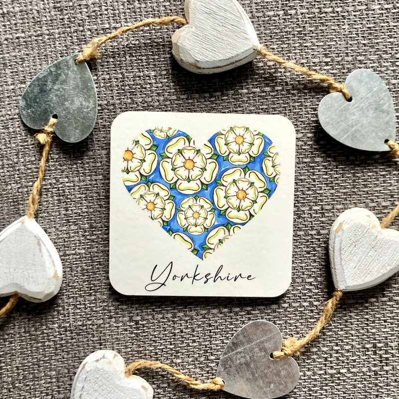 Yorkshire Rose Heart Coaster
