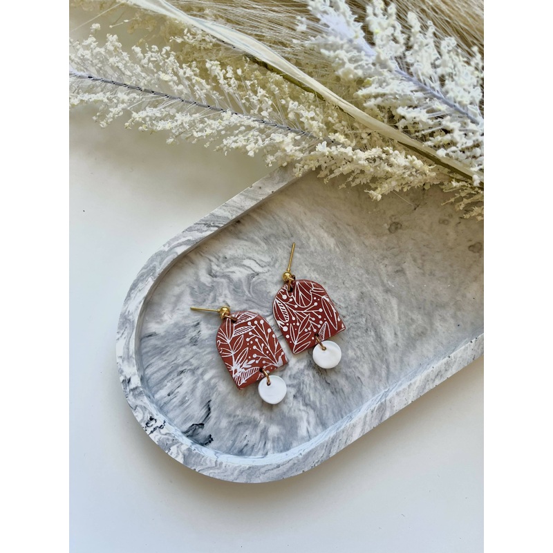 Floral Print No. 1 – Handmade Polymer Clay Earrings