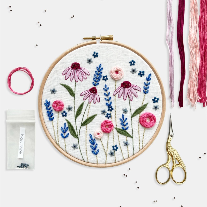 Flower Border Embroidery Kit