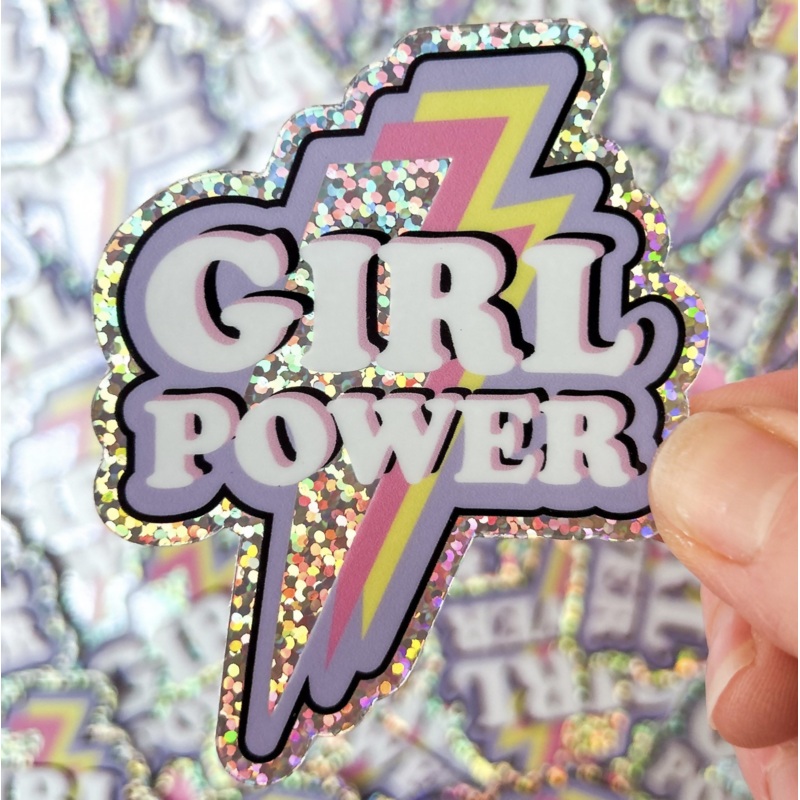 Girl Power Glitter Sticker