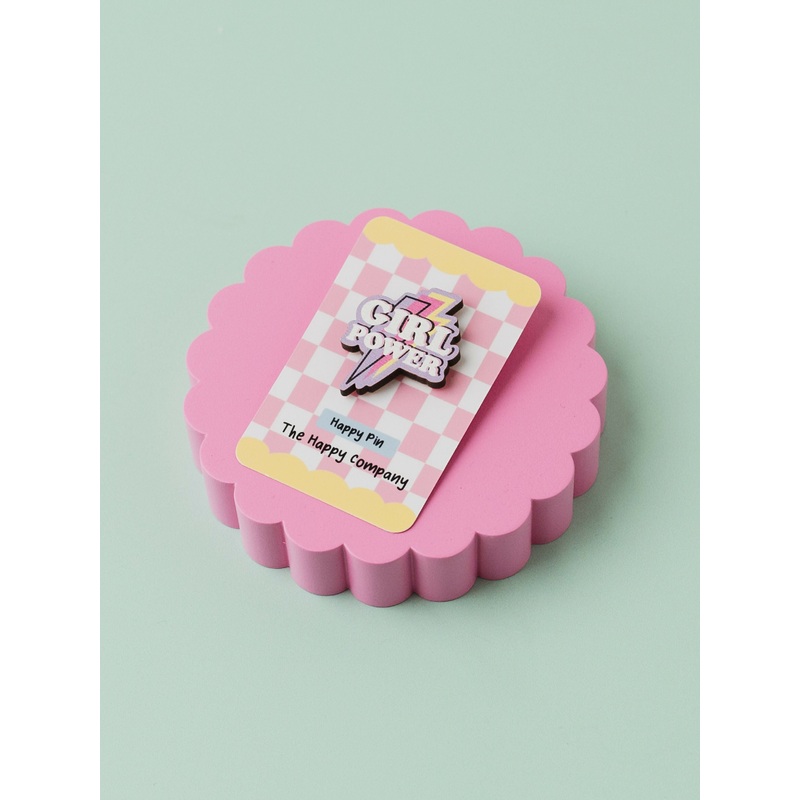 Girl Power Wooden Pin Badge