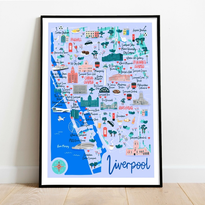 Liverpool Map Art Print|A3|A4|A5