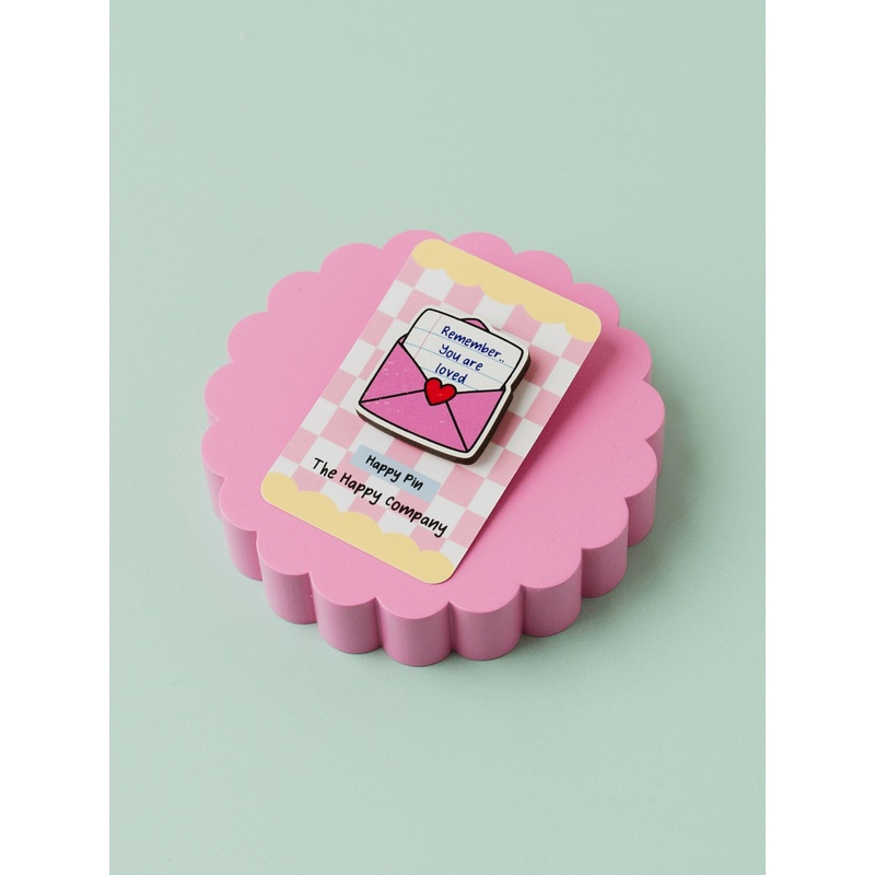 Love Letter Wooden Pin Badge