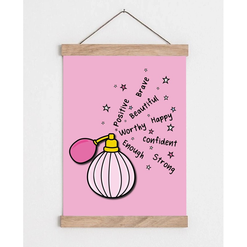 Positive Perfume Spray A4 Affirmation Wall Art