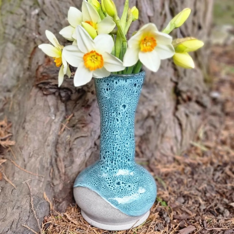 Spotty Green Flower Vase