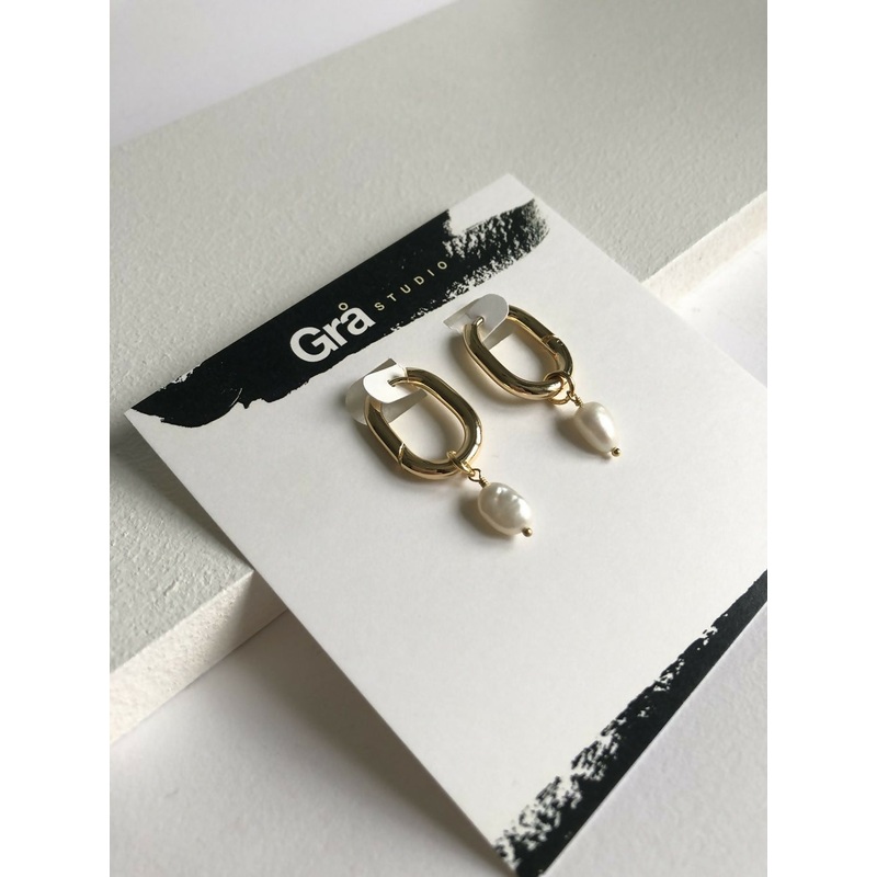 XL Valerie / Chunky Hoop / Freshwater Pearl / Tarnish Free