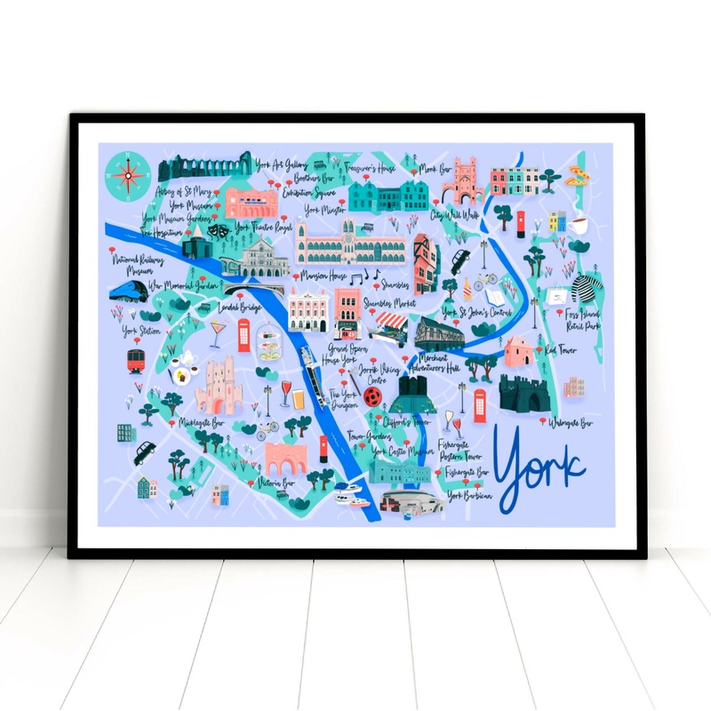 York Map Art Print|A3|A4|A5