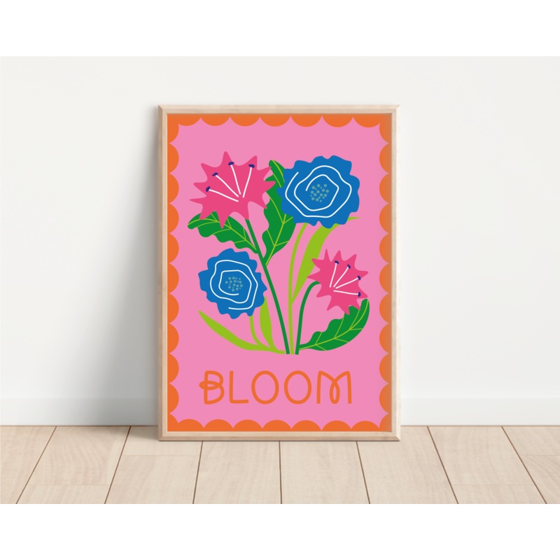 A4 Bright Pink Bloom Print