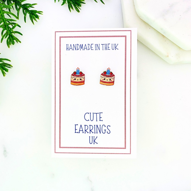 Birthday Cake Stud Earrings