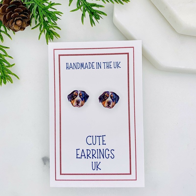 Burmese Mountain Dog Stud Earrings