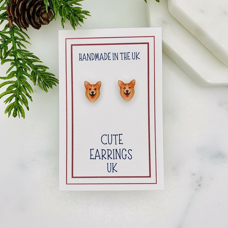 Corgi Dog Stud Earrings