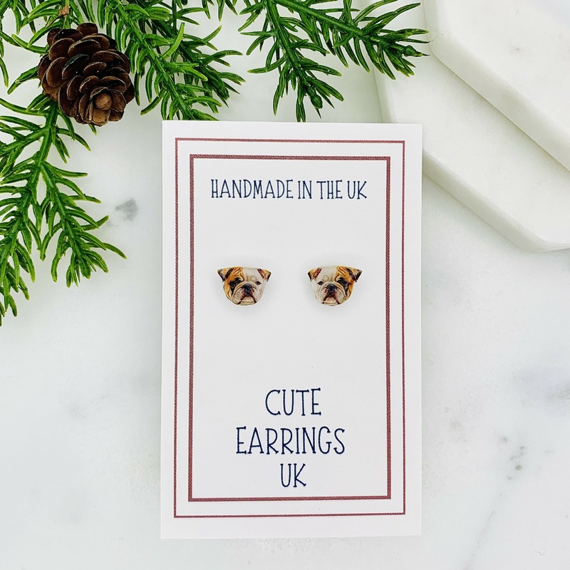 English Bull Dog Stud Earrings