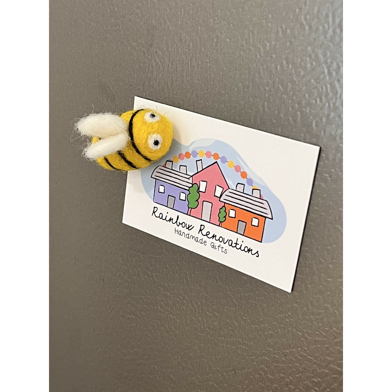 Felted Bee Keyring|Yellow
