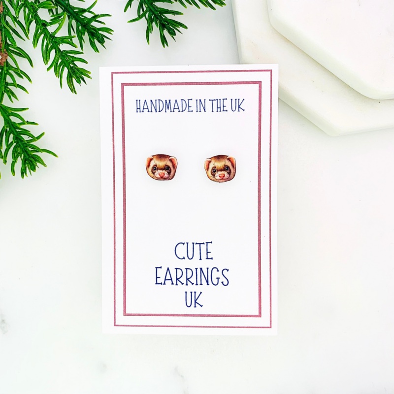 Ferret Stud Earrings