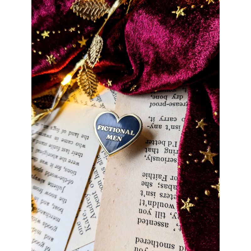 Fictional Men Black Heart Enamel Pin