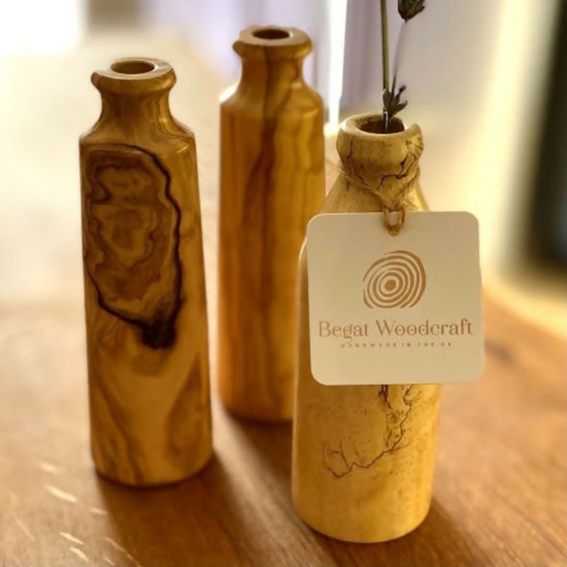 Hand Turned Hardwood Single Bud Vase