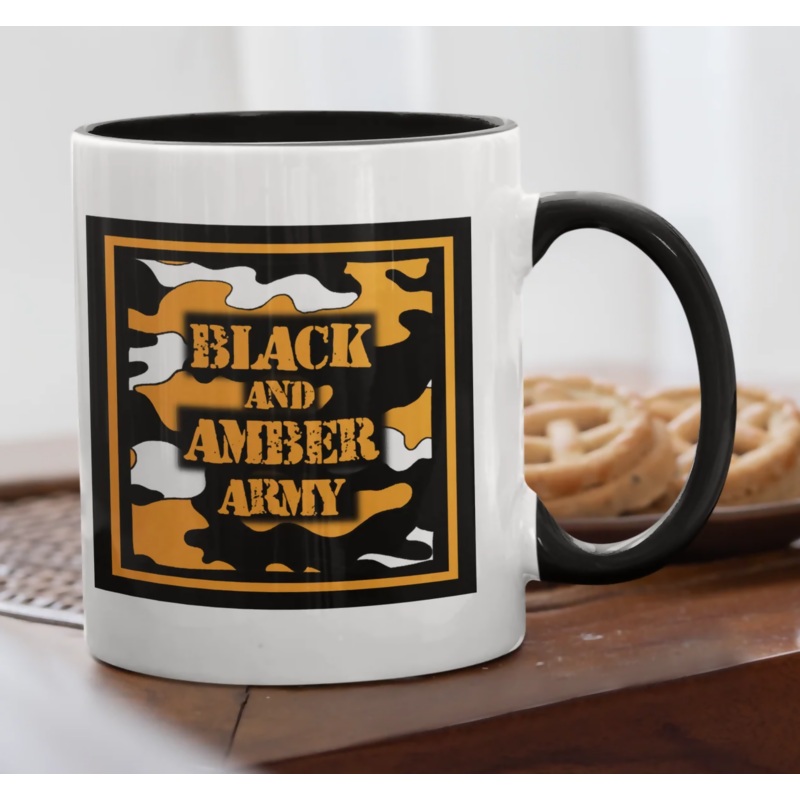 Hull City Mug BLACK AND AMBER ARMY Design