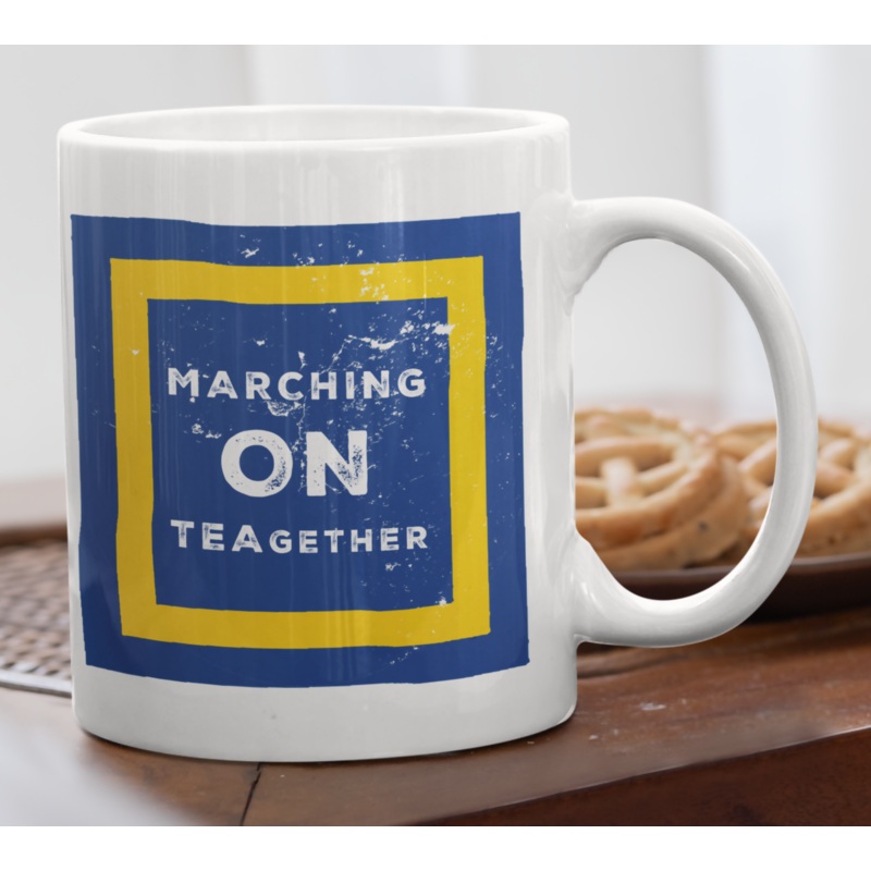 Leeds Utd Mug MARCHING ON TEA-GETHER Design